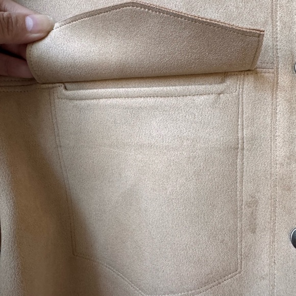 Truth Neutral/Tan Faux Leather Buttoned down Jacket Small - Picture 6 of 11